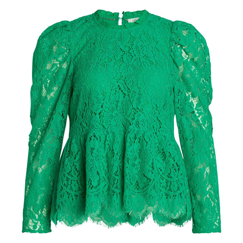Co'Couture Winter Lace Bluse Green