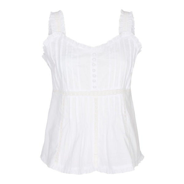 Co'Couture Lola Linen Top White