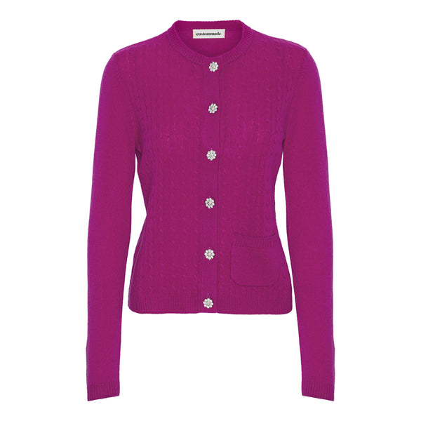 Custommade Appelina Cable Cardigan Festival Fuchsia