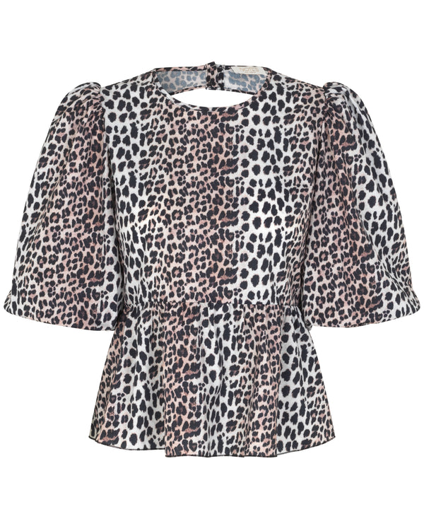 Notes Du Nord Carrie Bow Bluse Leopard