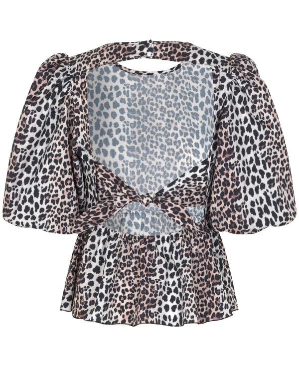 Notes Du Nord Carrie Bow Bluse Leopard