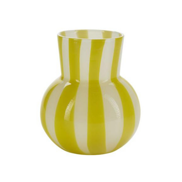 Bahne Interior Candy Glas Vase Yellow/White