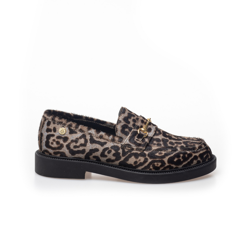 Copenhagen Shoes Embrace Leo Loafers Grey Leopard