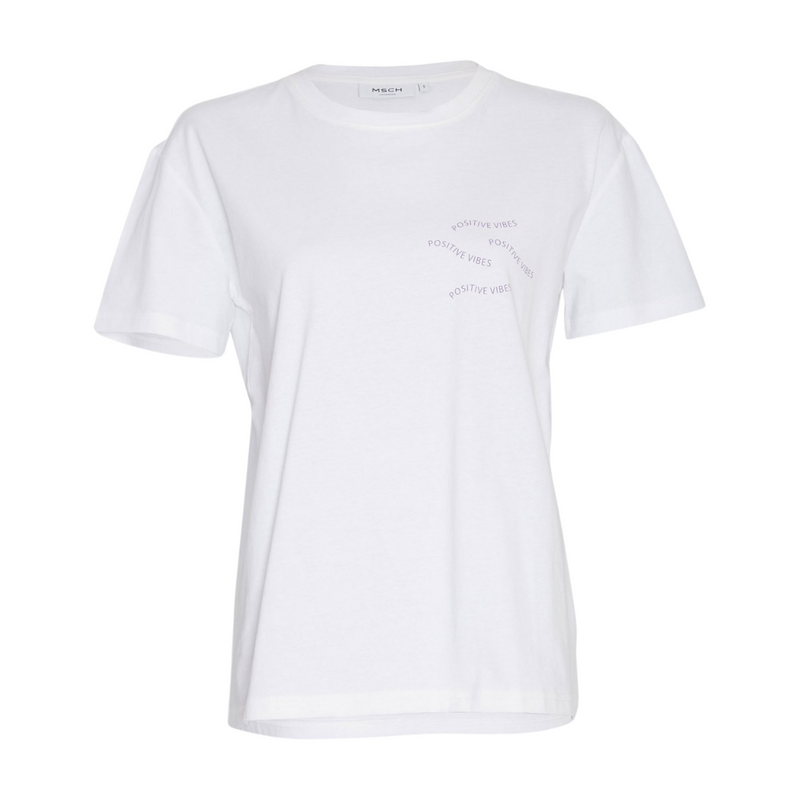 Moss Copenhagen Liv Organic Print T-Shirt B WHT / Positive