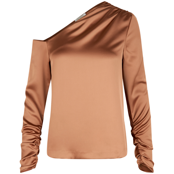 Notes Du Nord Frances Drape Bluse Mocha Mousse