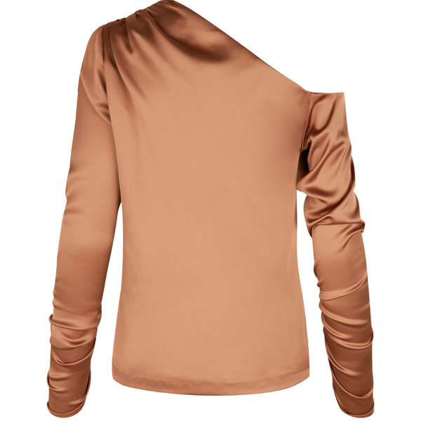 Notes Du Nord Frances Drape Bluse Mocha Mousse