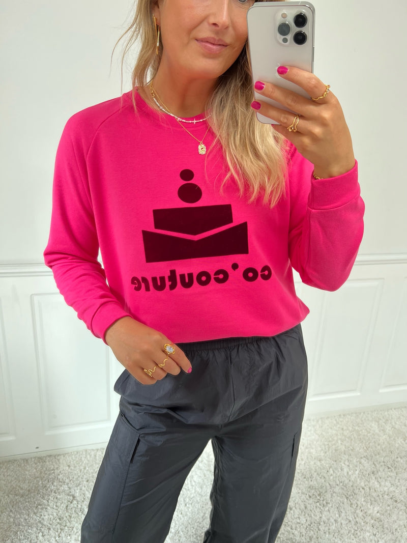 Co'Couture New Coco Floc Sweatshirt Pink