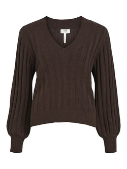 Object Alice L/S V-Neck Knit Pullover Java