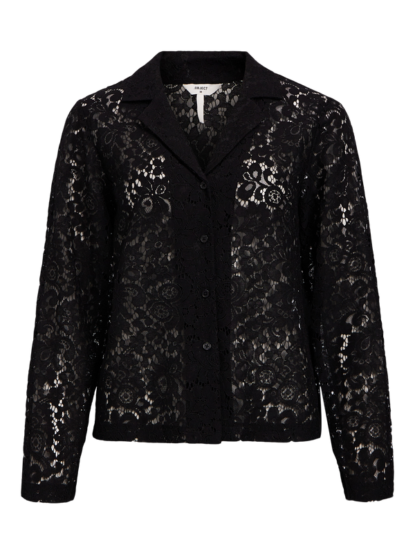Object Ibi Thora L/S Shirt Skjorte Black