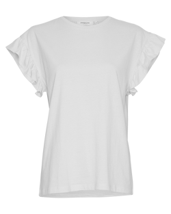 Moss Copenhagen Liv Organic Frill T-Shirt White