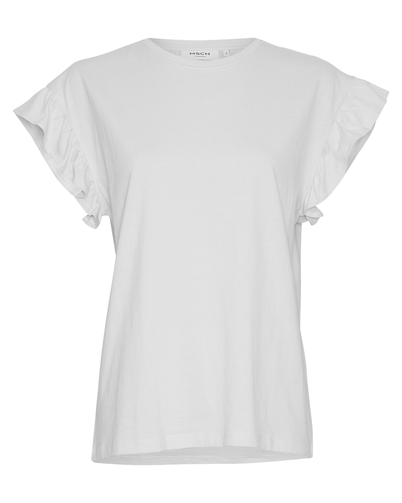 Moss Copenhagen Liv Organic Frill T-Shirt White