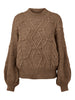 Object Kamma Cable Knit Strik Fossil Melange