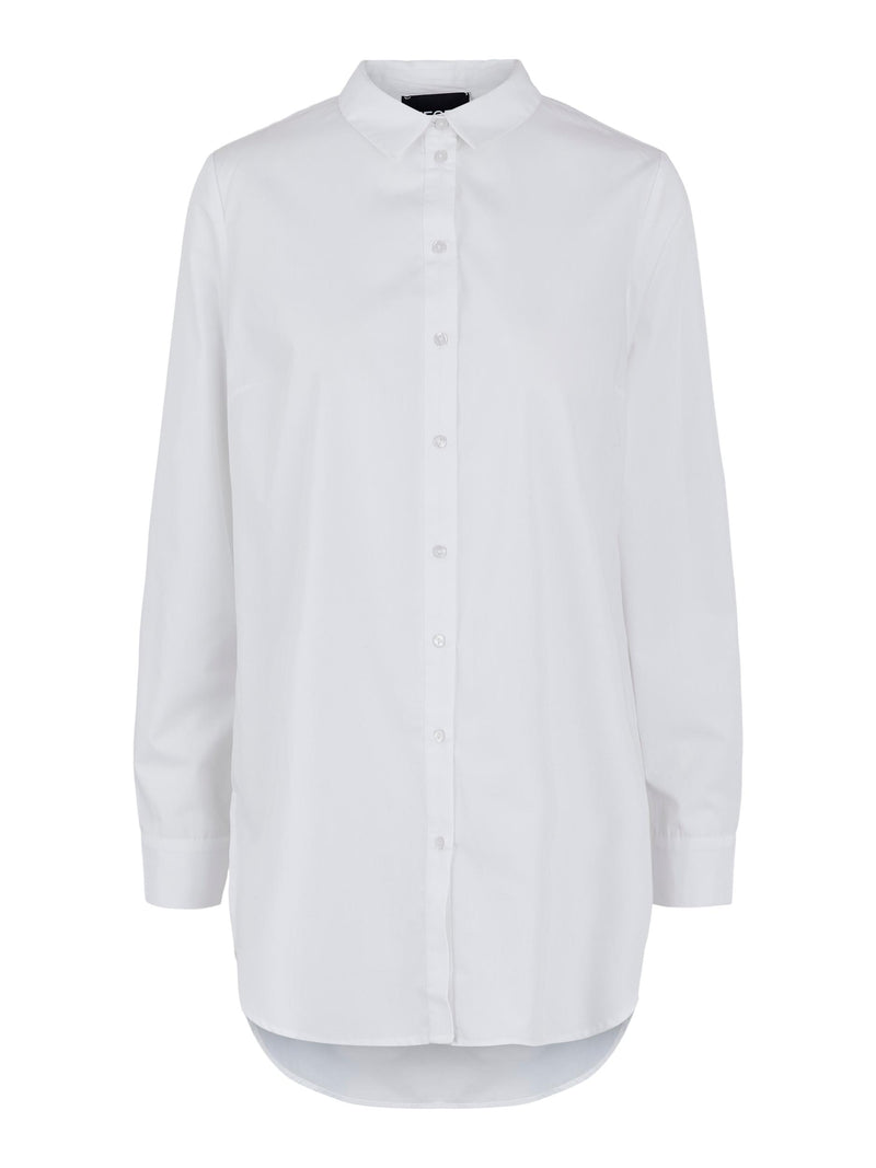 Pieces Kiva Long Skjorte Bright White