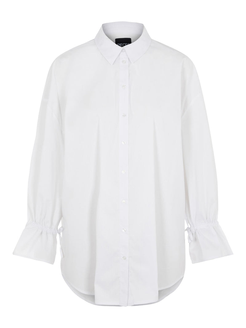 Pieces Essi Oversized Skjorte Bright White