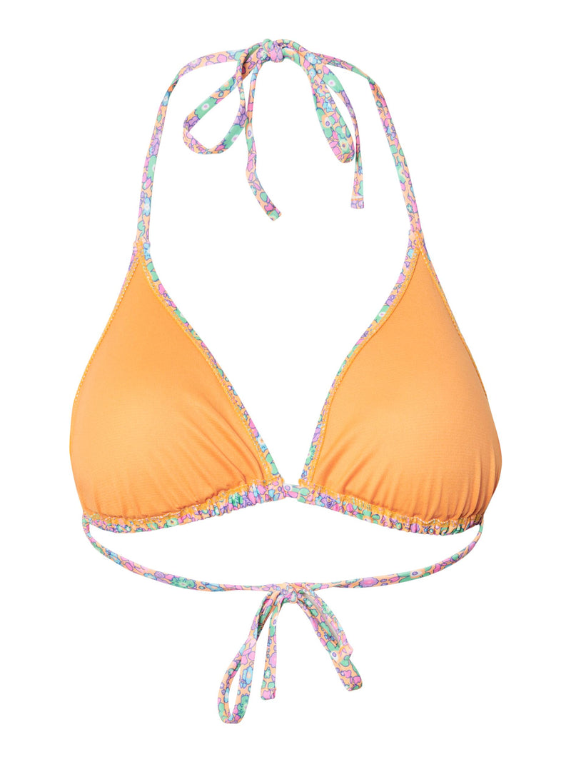 Pieces Bea Bikini Triangle Top Orange Pop/Small Flower