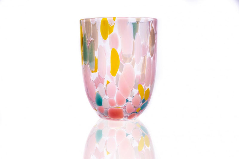 Anna Von Lipa Big Confetti Tumbler Glas Rosa + Yellow + Tyrkys + Blue + Green