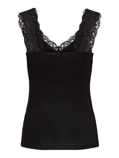 Pieces Barbera Lace Top Black