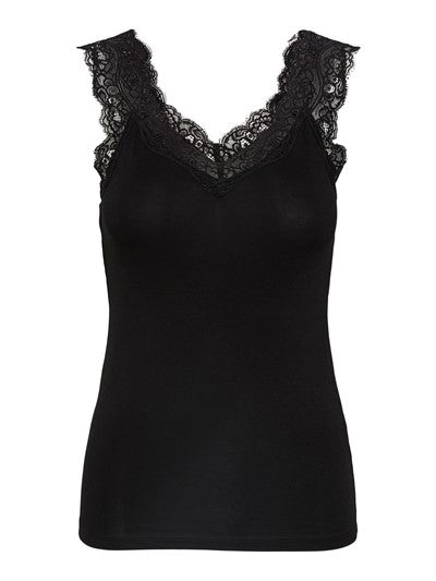 Pieces Barbera Lace Top Black