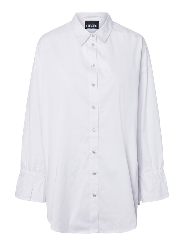 Pieces Tessi Oversized Skjorte Bright White