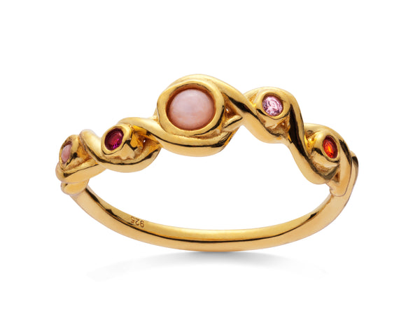 Maanesten Alva Pink Opal Ring Guld