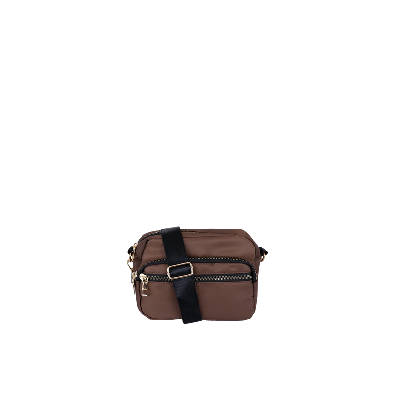 Black Colour Viggy Nylon Small Taske Brown