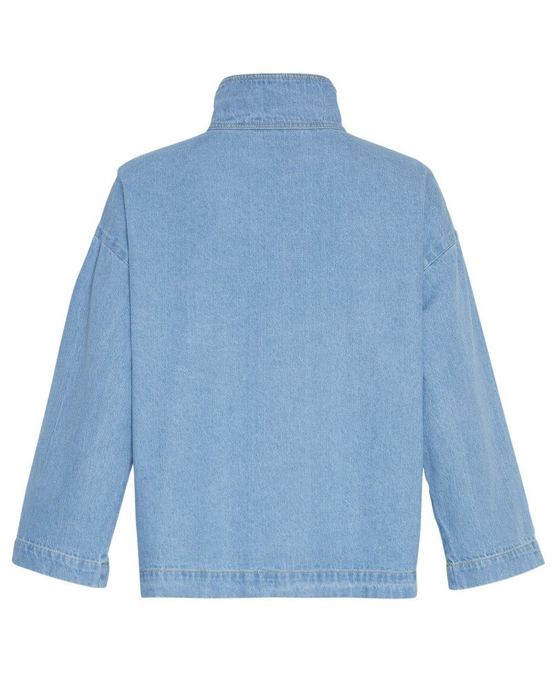 Moss Copenhagen Caralise LS Denim Skjorte Light Blue Wash