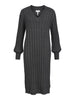 Object Alice L/S Knit Dress Dark Grey Melange