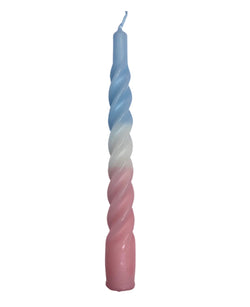 Candles With A Twist Flerfarvet Stearinlys Light Blue & Pink