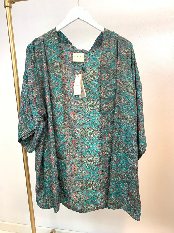 Sissel Edelbo Lotus Kort Kimono Turquoise