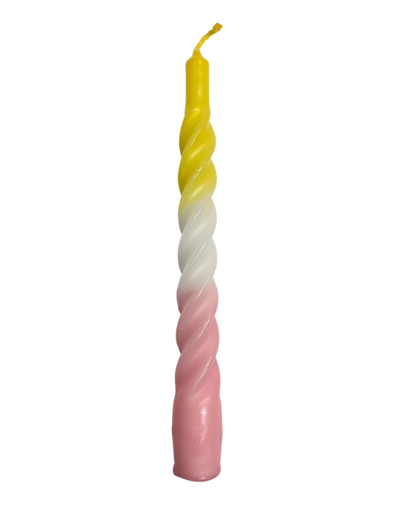 Candles With A Twist Flerfarvet Stearinlys Yellow & Pink