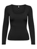 Only Ea LS 2-Way Deep Neck Bluse Black