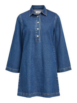 Object Harlow L/S Skjortekjole Medium Blue Denim