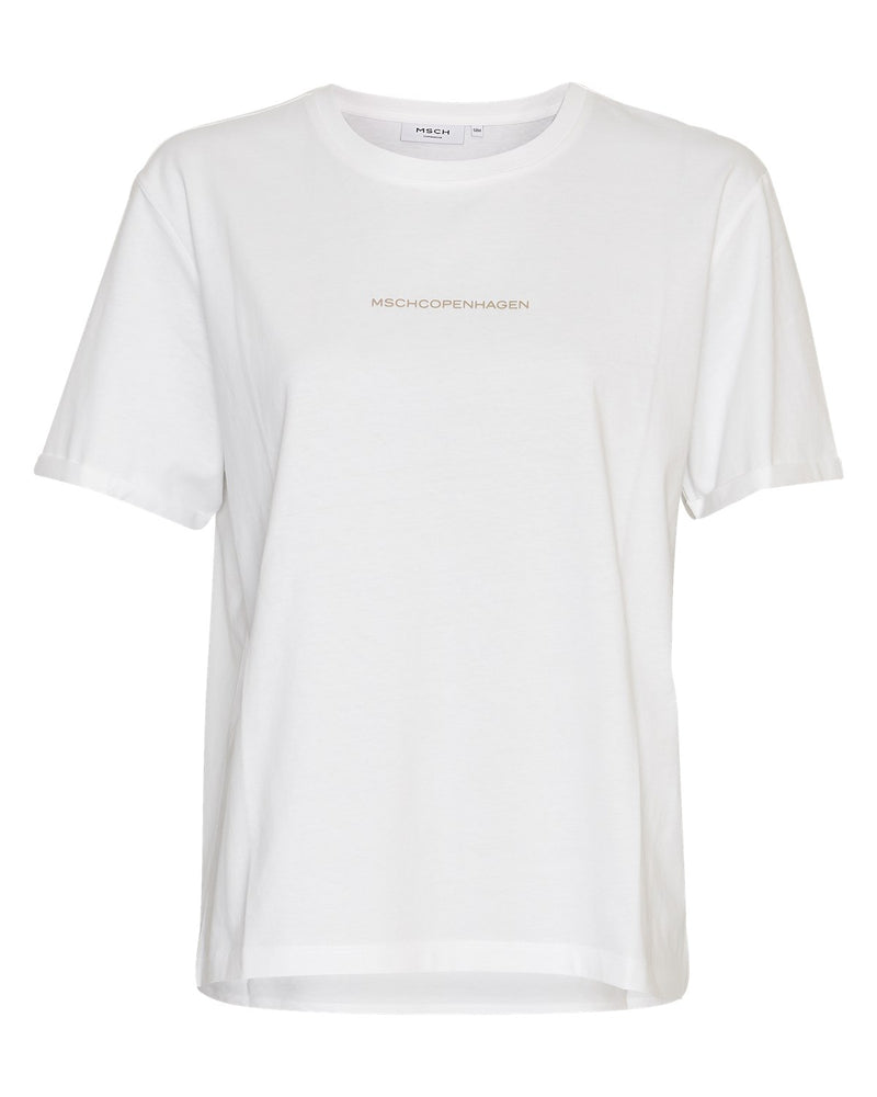 Moss Copenhagen Terina Organic Small Logo T-Shirt B White / Alumin
