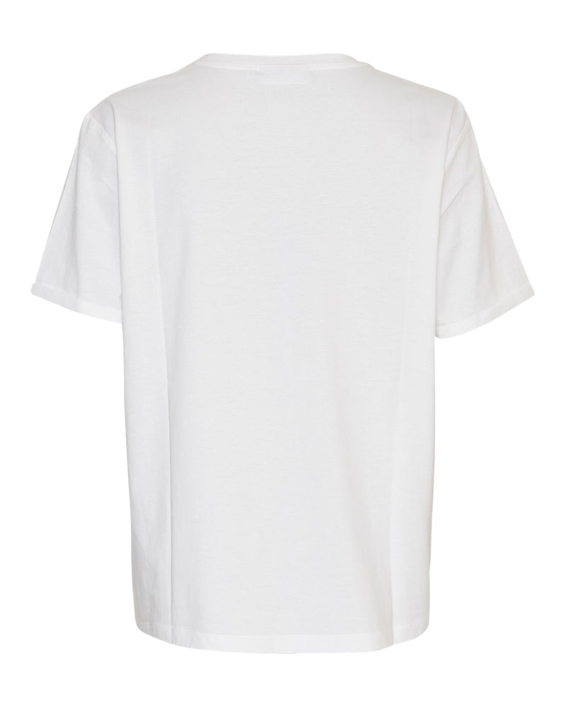 Moss Copenhagen Terina Organic Small Logo T-Shirt B White / Alumin