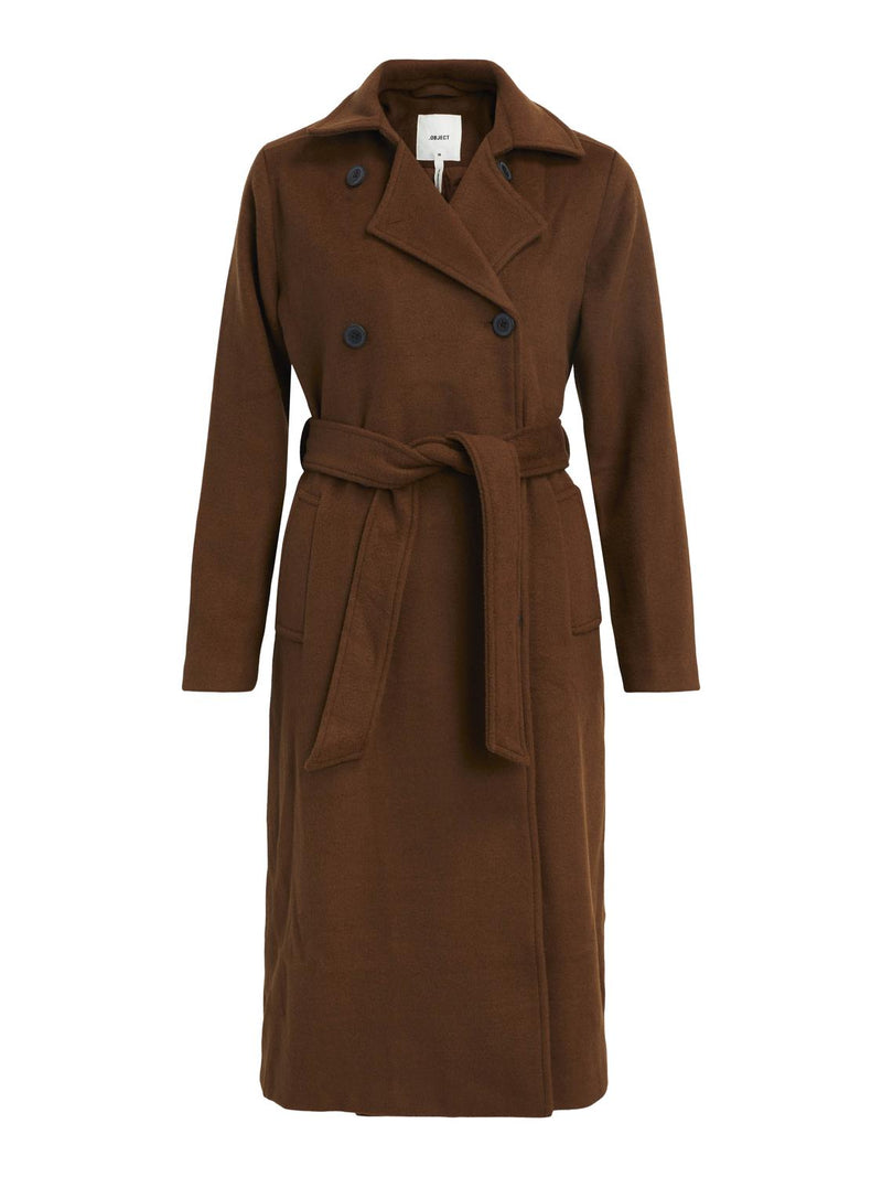 Object Clara Wool Coat Dark Earth