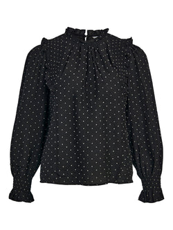 Object Petri Bluse Black/White Dots