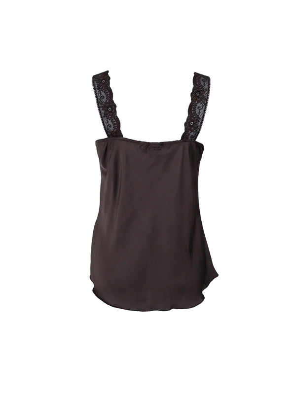 Black Colour Bea Lace Top Coffee