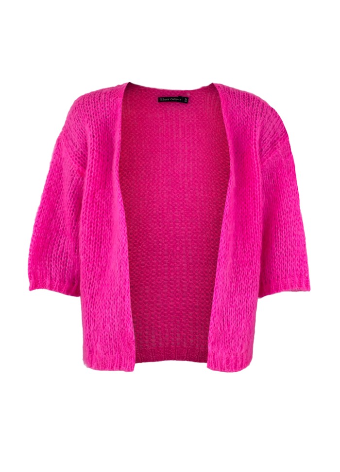 Black Colour Casey Cardigan Pink Neon