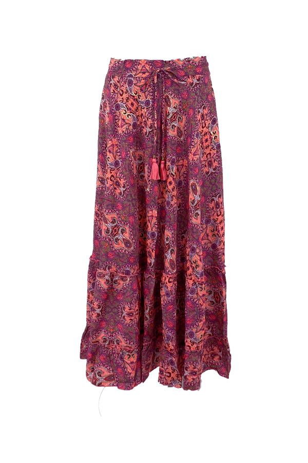 Black Colour Luna Maxi Frill Nederdel Vibrant Pink