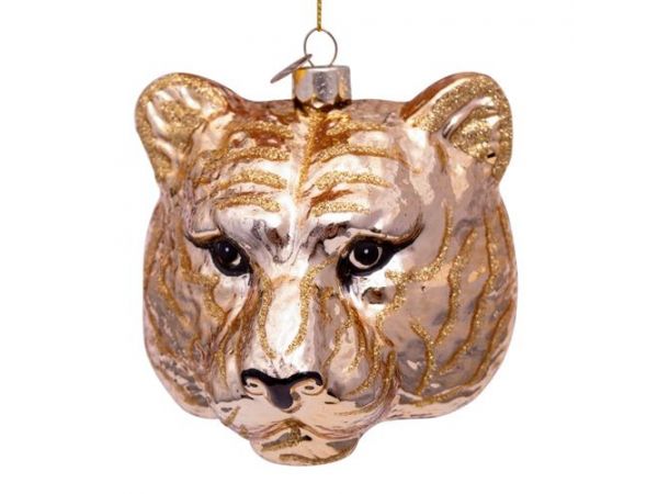 Vondels Glas Ornament Guld Tiger