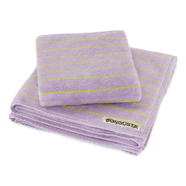 Bongusta Naram Bade Håndklæde Lilac & Neon Yellow